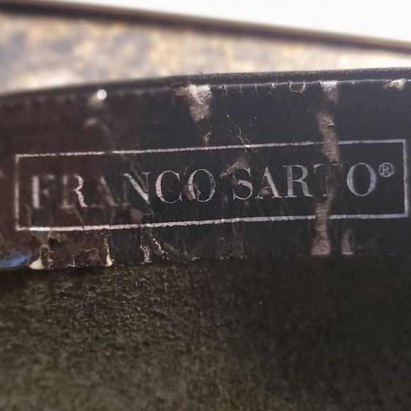 FRANCO SARTO Black Smooth Leather Zip Up Square Toe Heeled Boots 8.5 M - Picture 8 of 8